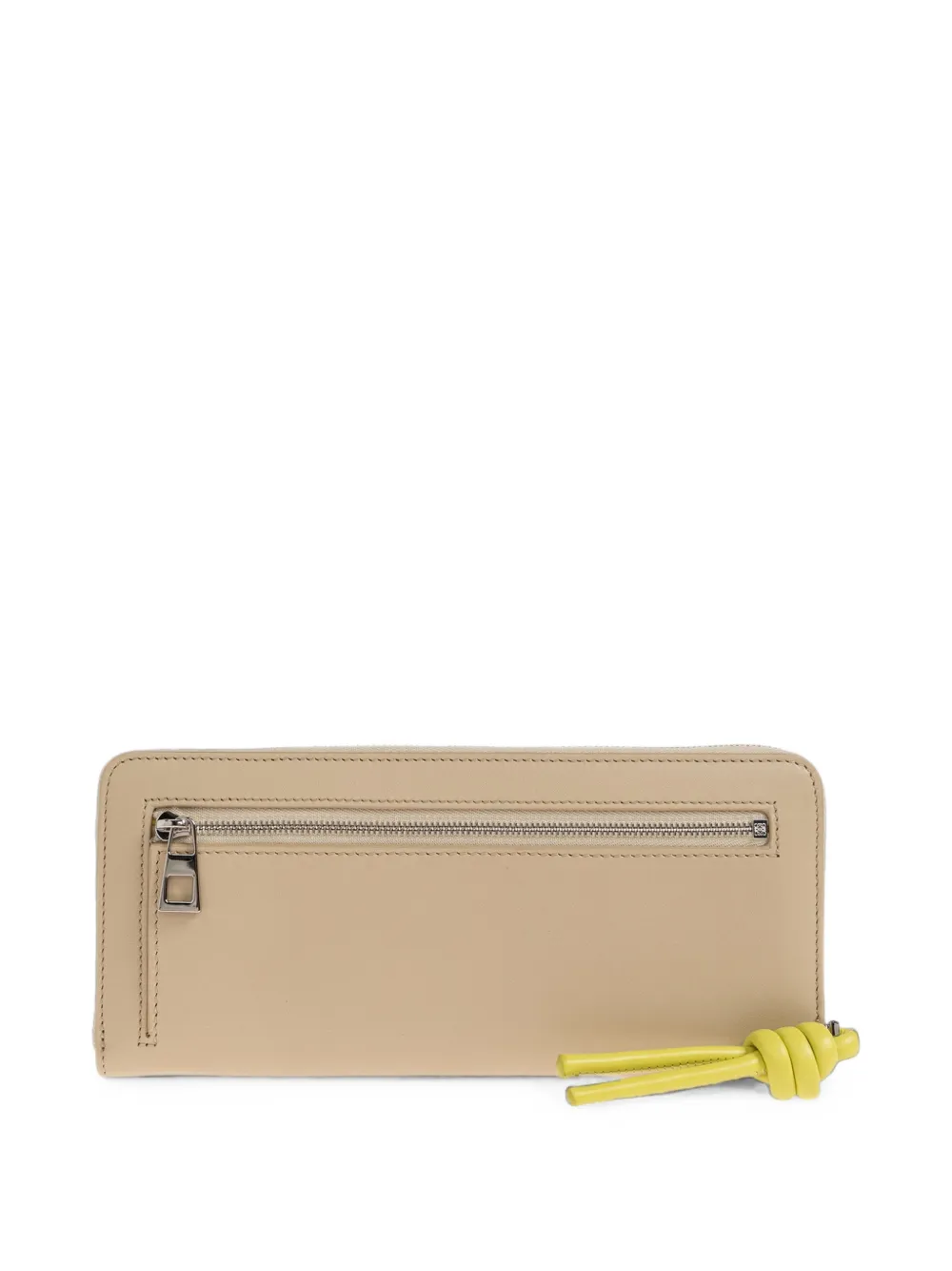 LOEWE Knot leren portemonnee met rits Beige