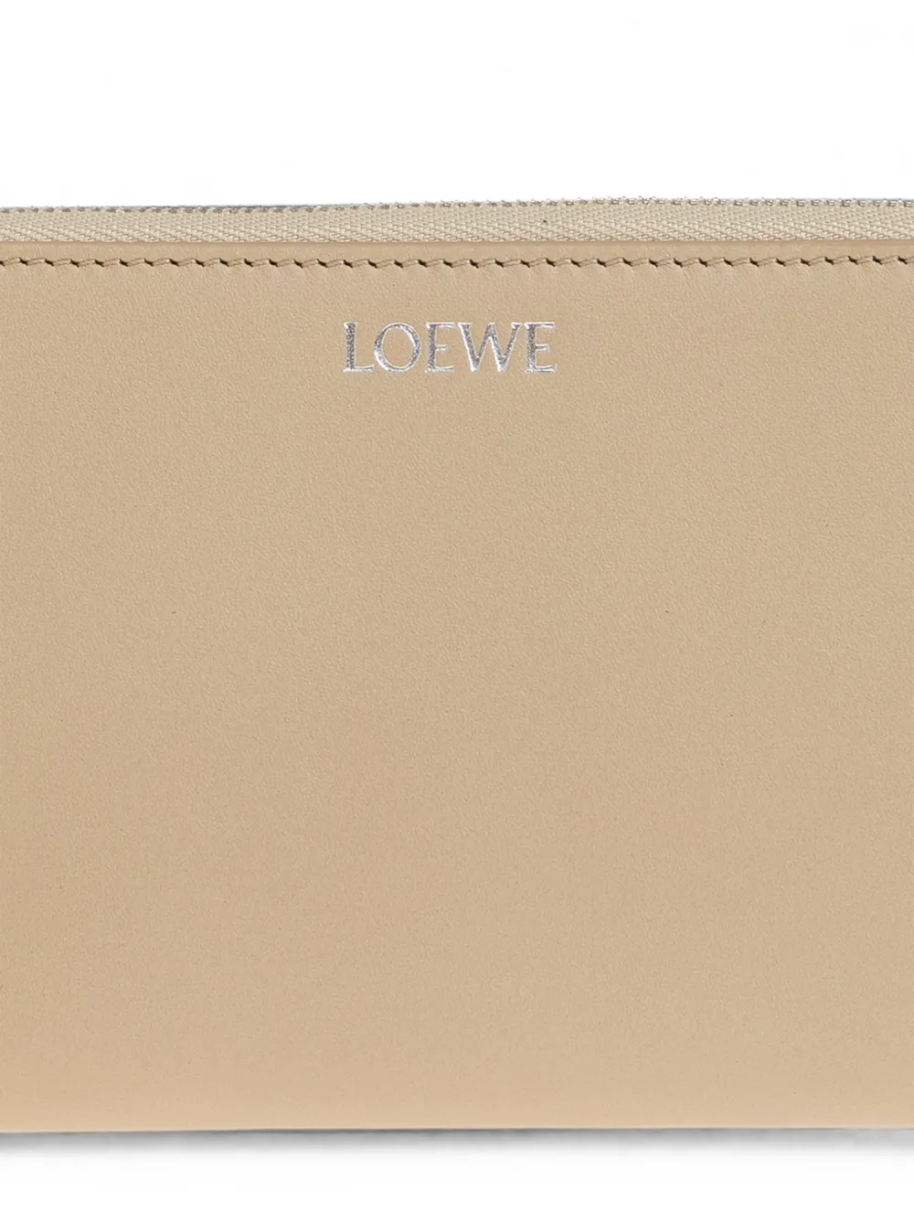 LOEWE Knot leren portemonnee met rits Beige