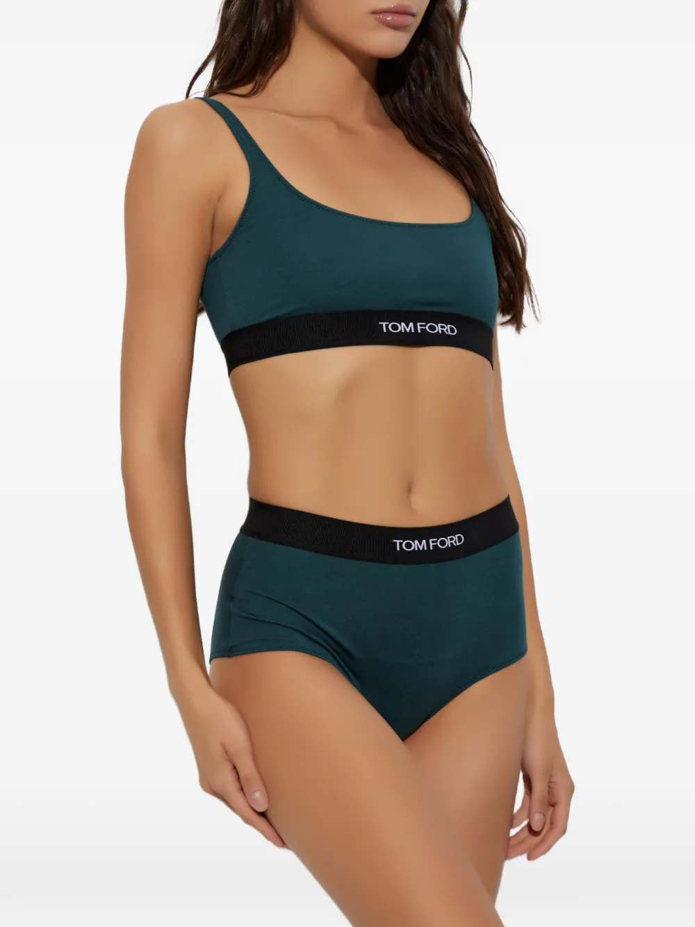 TOM FORD Slip met logoband Groen