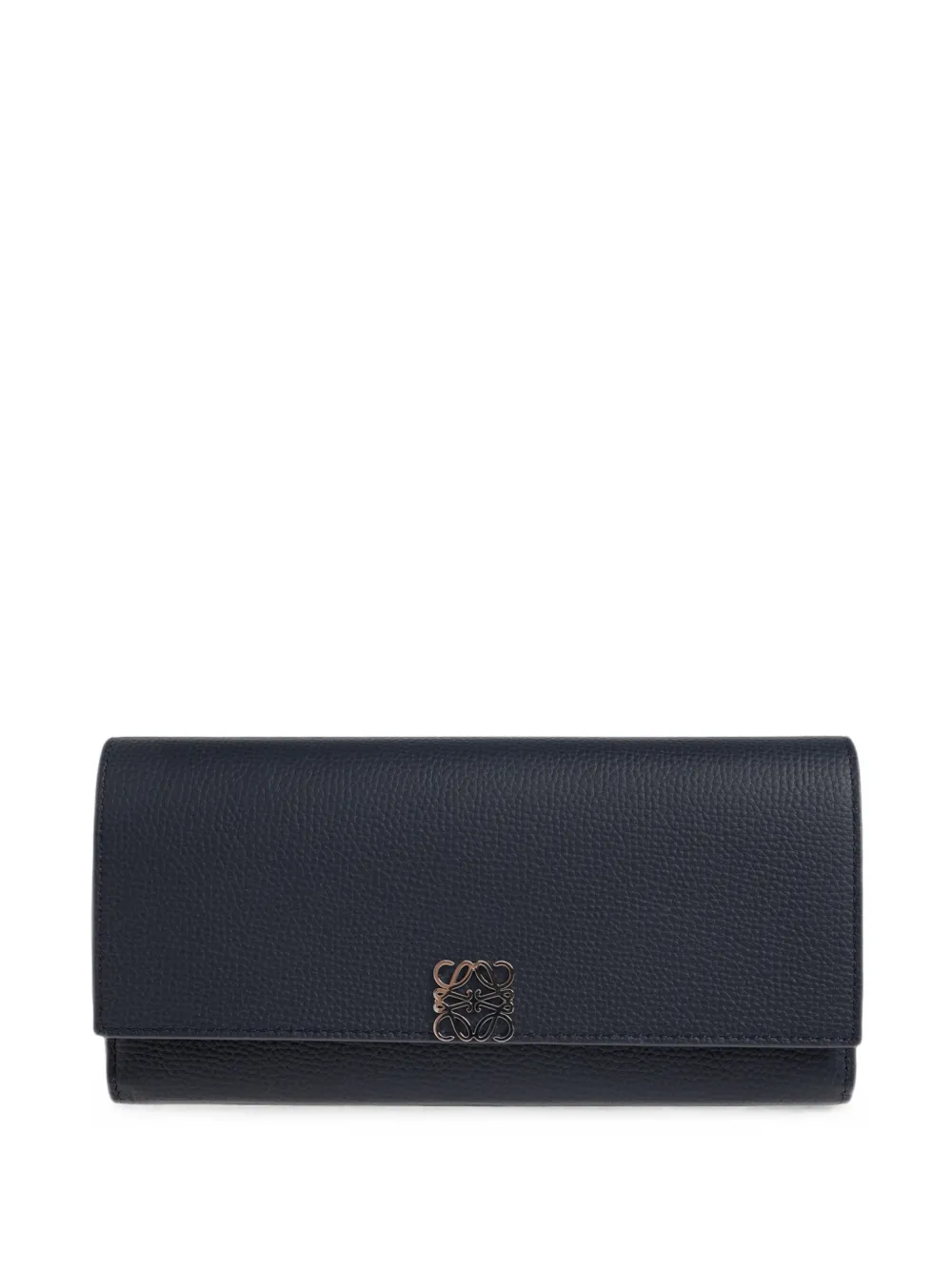 LOEWE Anagram pebbled leather wallet - Blu