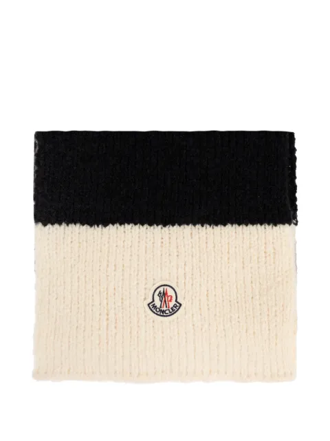 Moncler striped logo-patch scarf