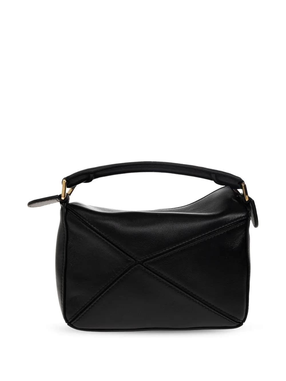 LOEWE Featherlight Puzzle mini-tas van nappa lamsleer Zwart