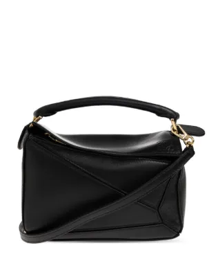 LOEWE Small Puzzle Edge Leather Tote Bag | Black | FARFETCH