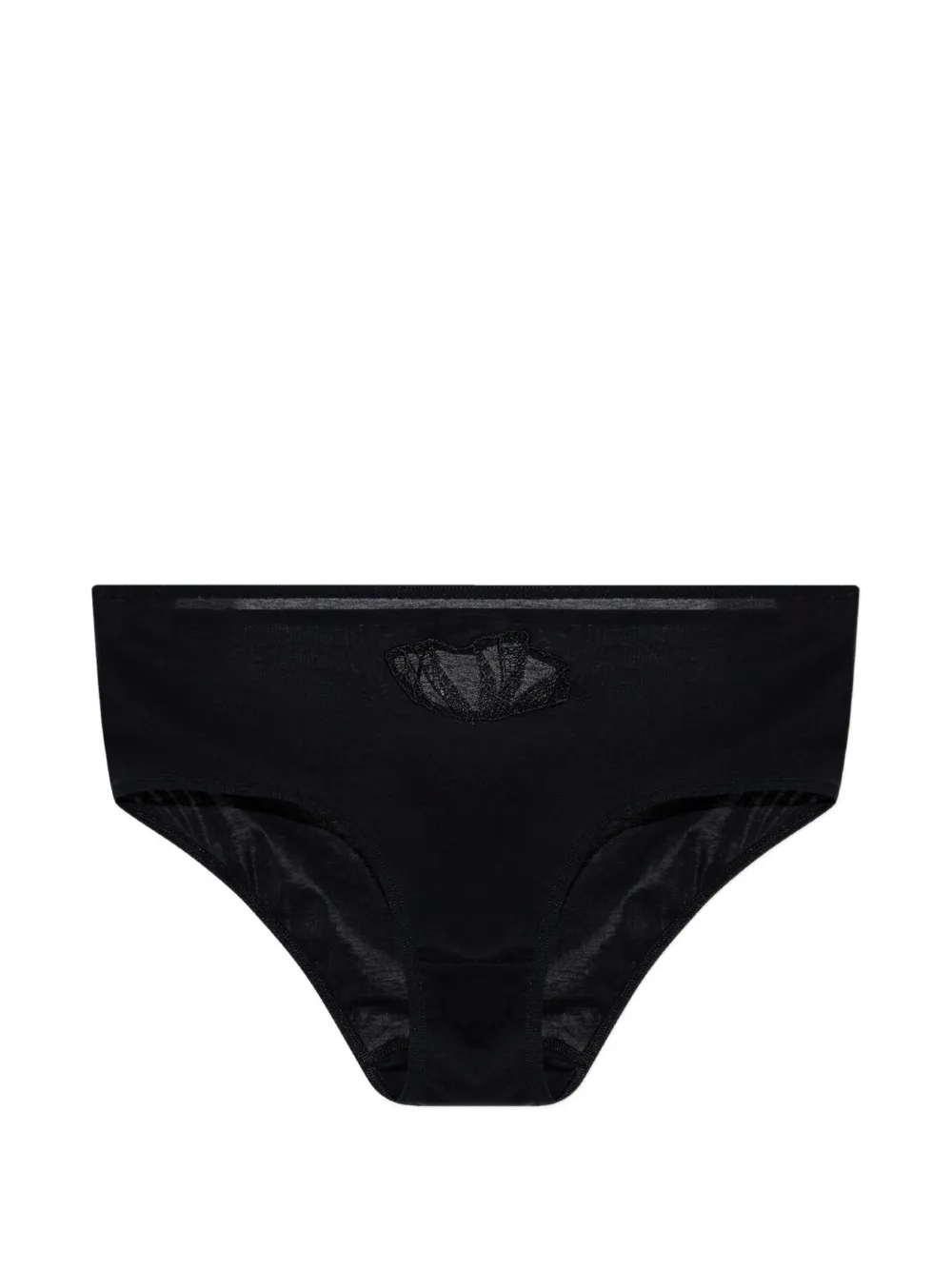 Hanro Slip Rosaria con inserti in pizzo - Nero
