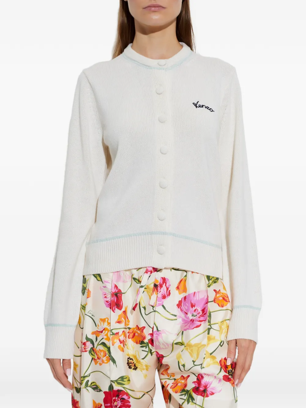 Kenzo Vest met geborduurd logo Beige