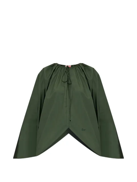 Kenzo blusa con logo bordado y lazo en el cuello