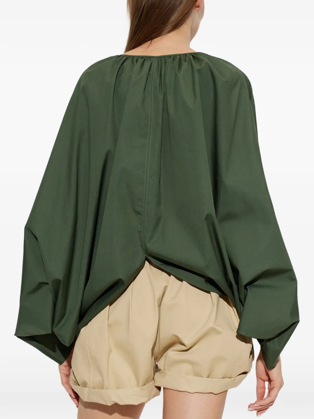 Kenzo Blouse met geborduurd logo en gestrikte hals Groen