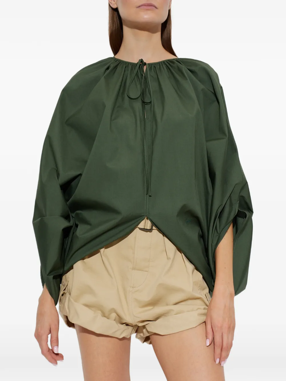Kenzo Blouse met geborduurd logo en gestrikte hals Groen