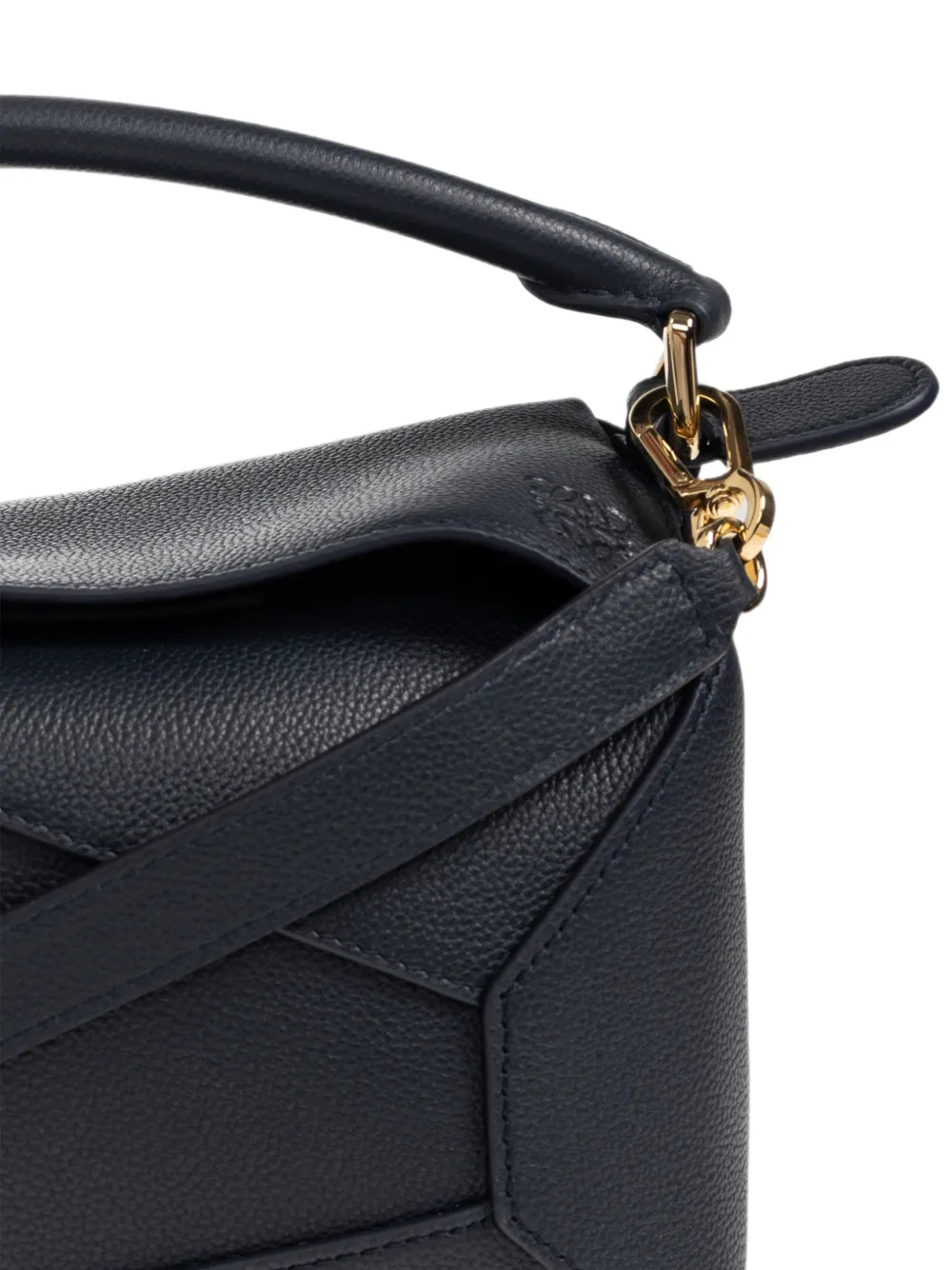 LOEWE small Puzzle Edge bag in soft grained calfskin Blauw