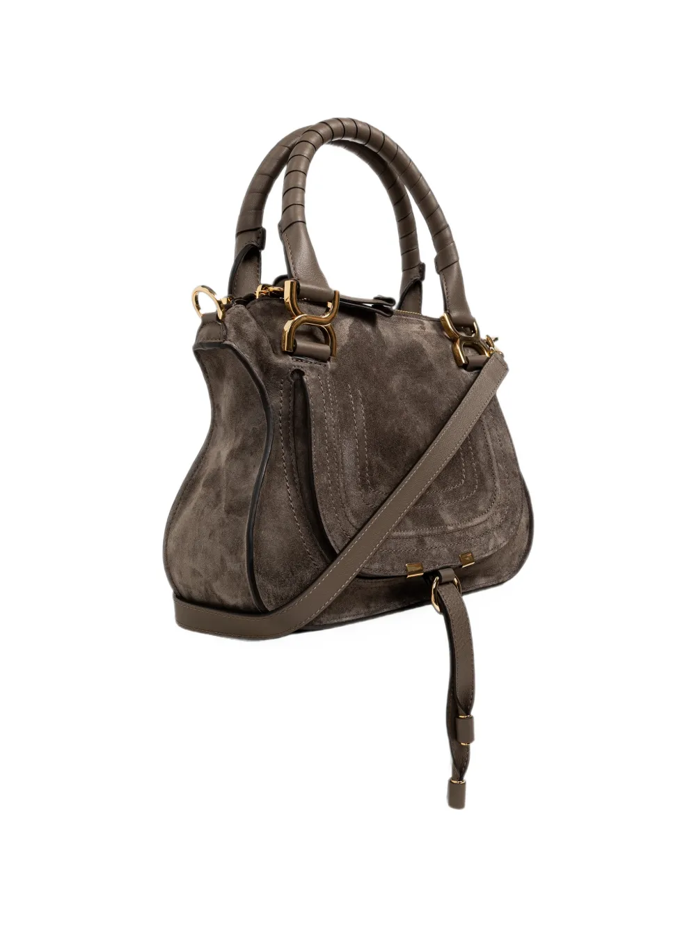 Chloé Marcie kleine suède shopper Bruin