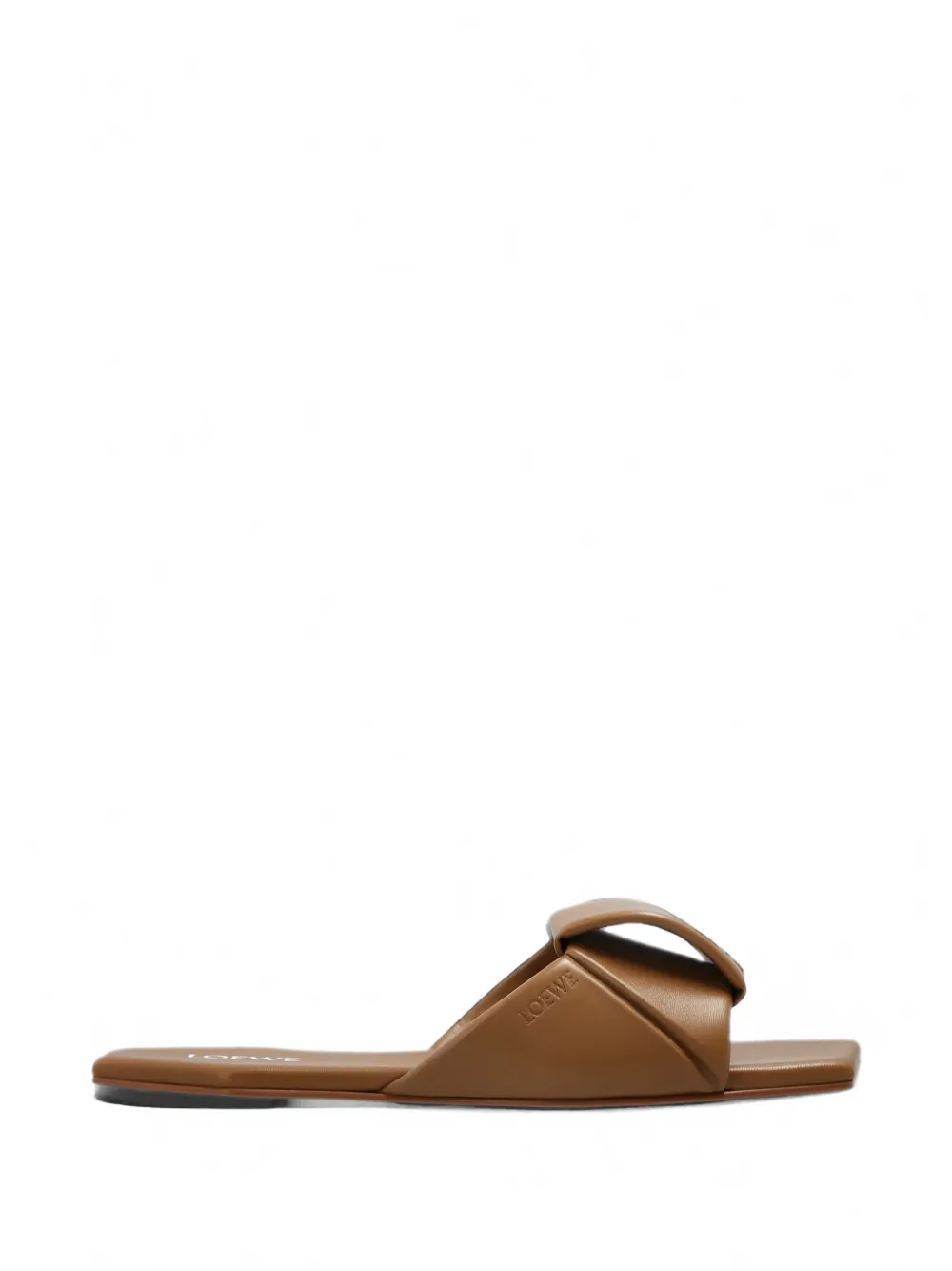 LOEWE Origami leather flat sandals - Marrone