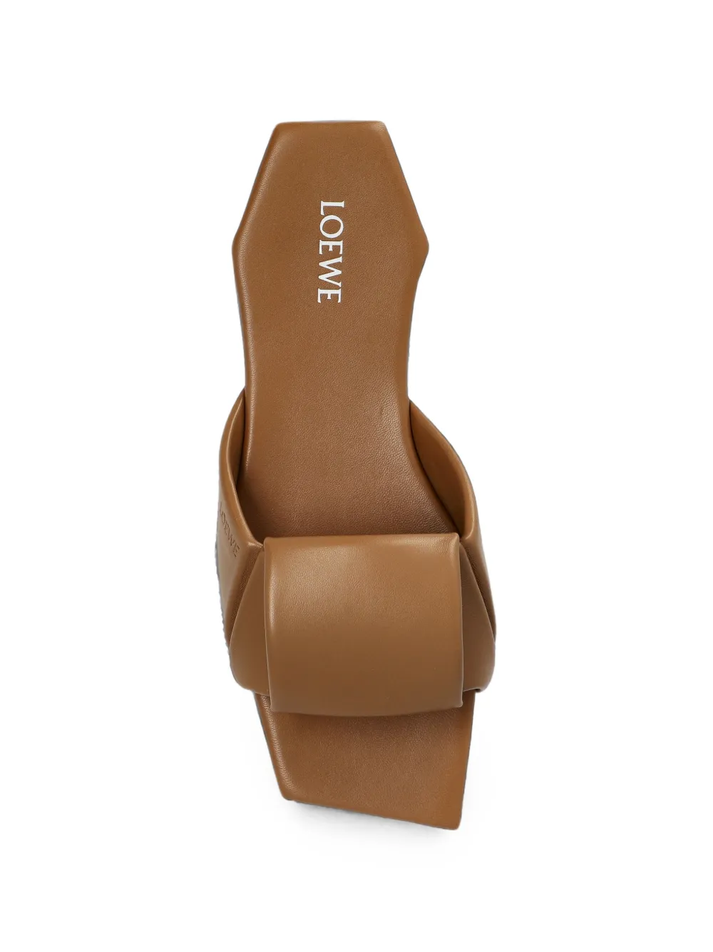 LOEWE Origami leather flat sandals Bruin