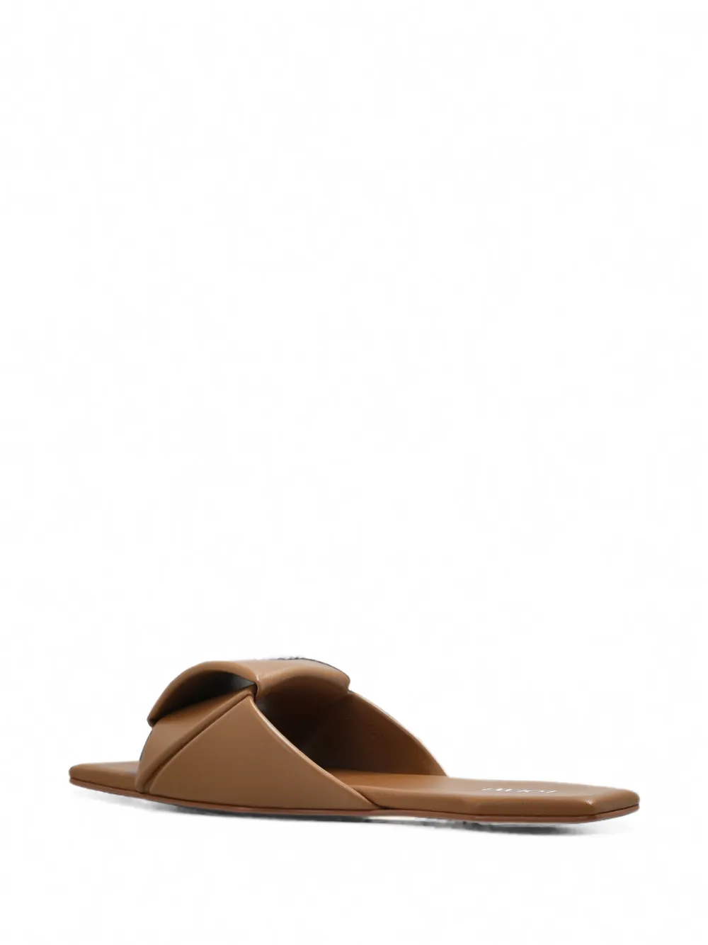 LOEWE Origami leather flat sandals Bruin