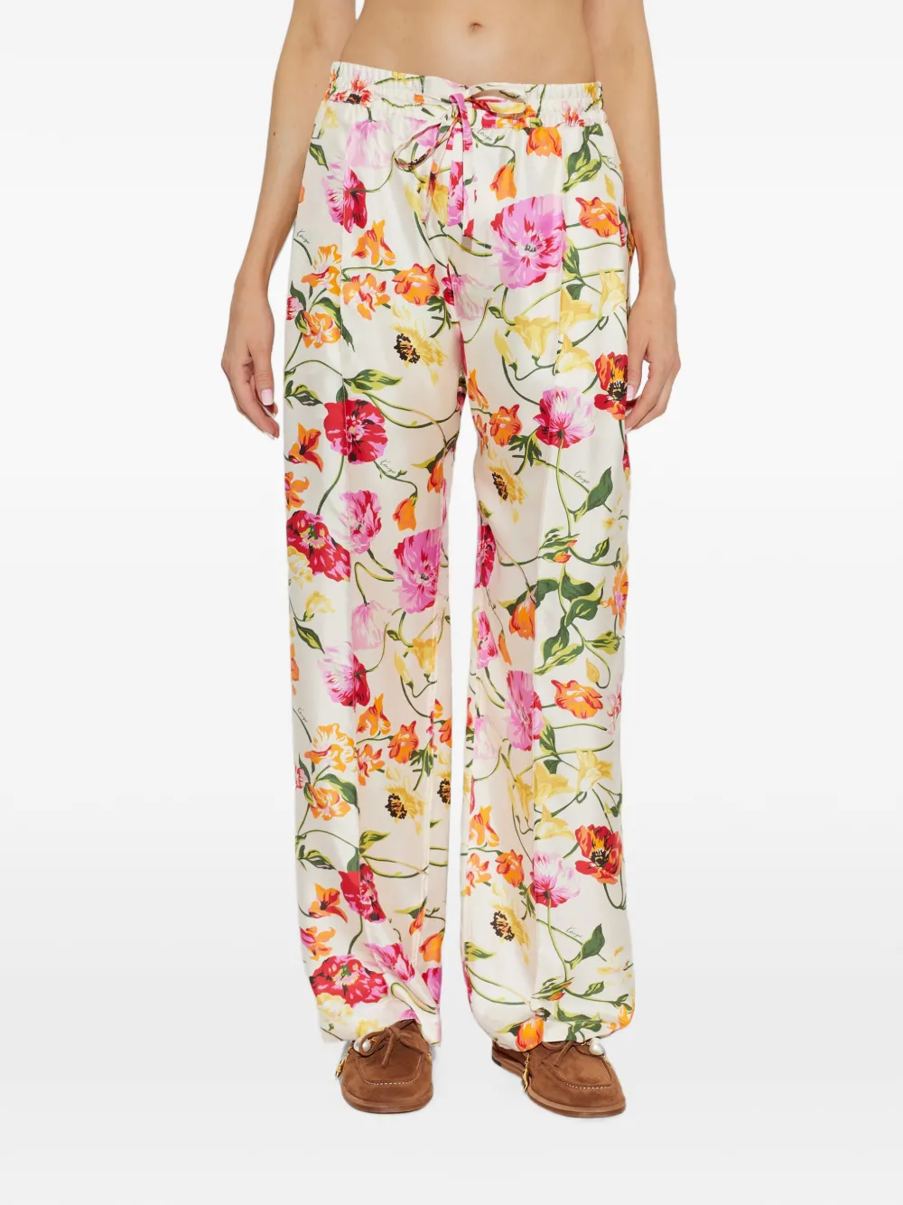 Kenzo Broek met bloemenprint Beige