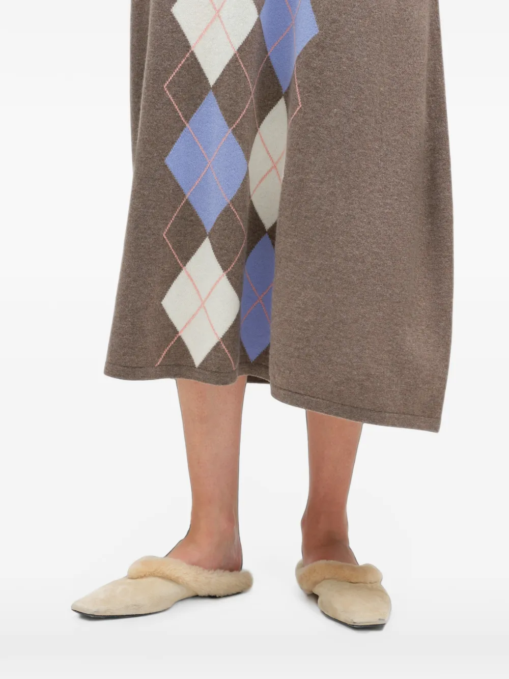 Chinti & Parker Midi-rok met argyle-patroon Bruin