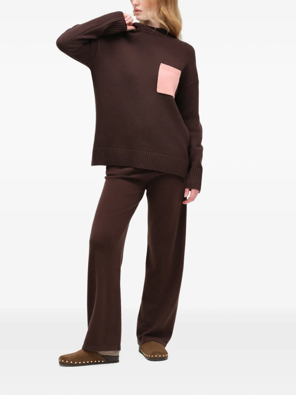 Chinti & Parker contrast-pocket sweater Bruin