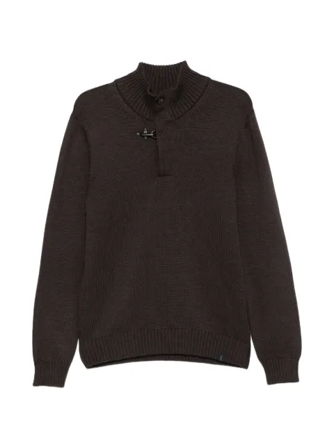 Fay elbow-patch hook-fastening sweater