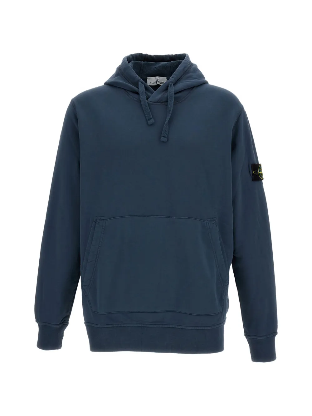 Stone Island 6100062 organic cotton fleece hooded sweatshirt Blauw