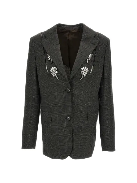Simone Rocha embellished prince of wales check jacket