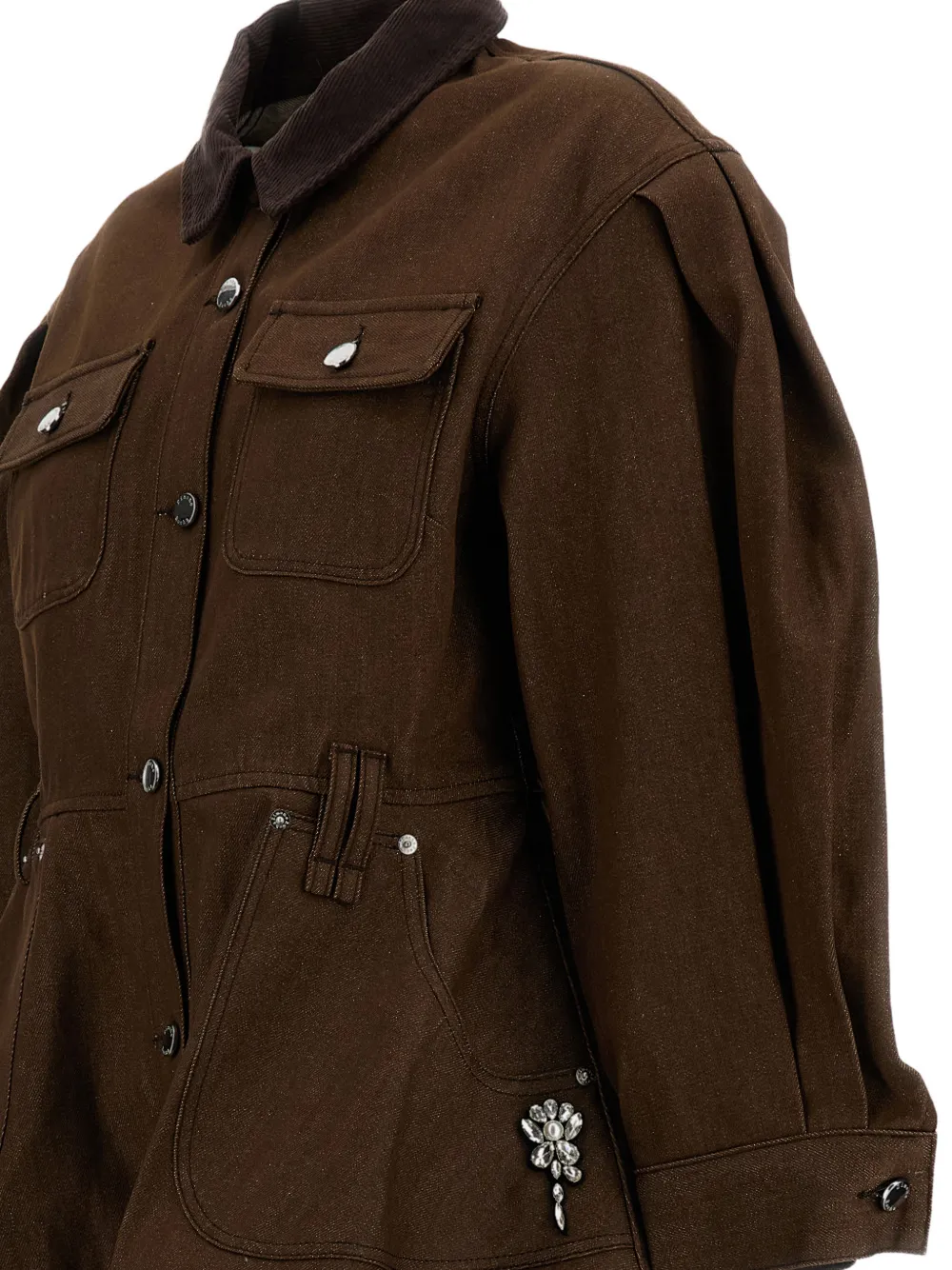 Simone Rocha Mini Shirt Dress in Brown, view 3