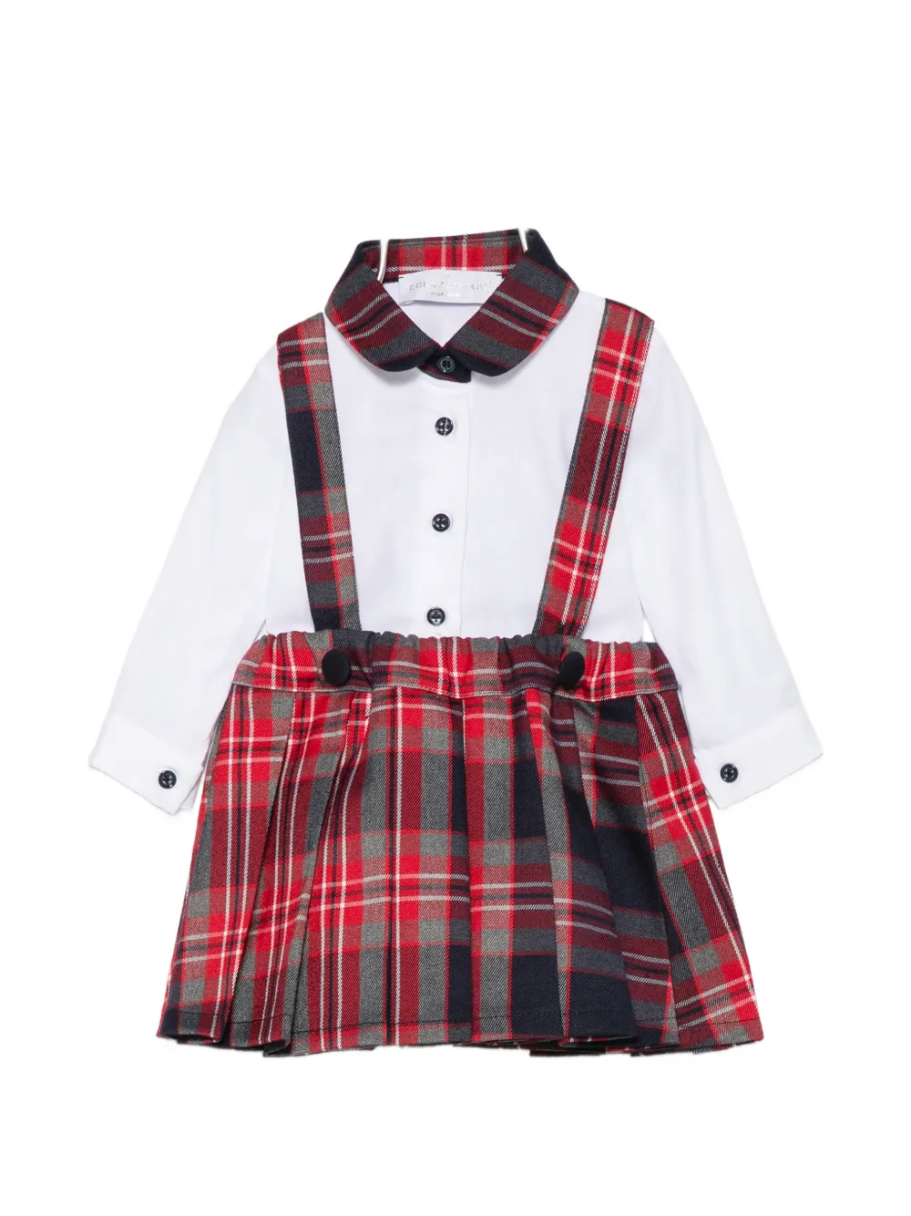 Colorichiari Kabelgebreide jurkset met tartan-print Blauw