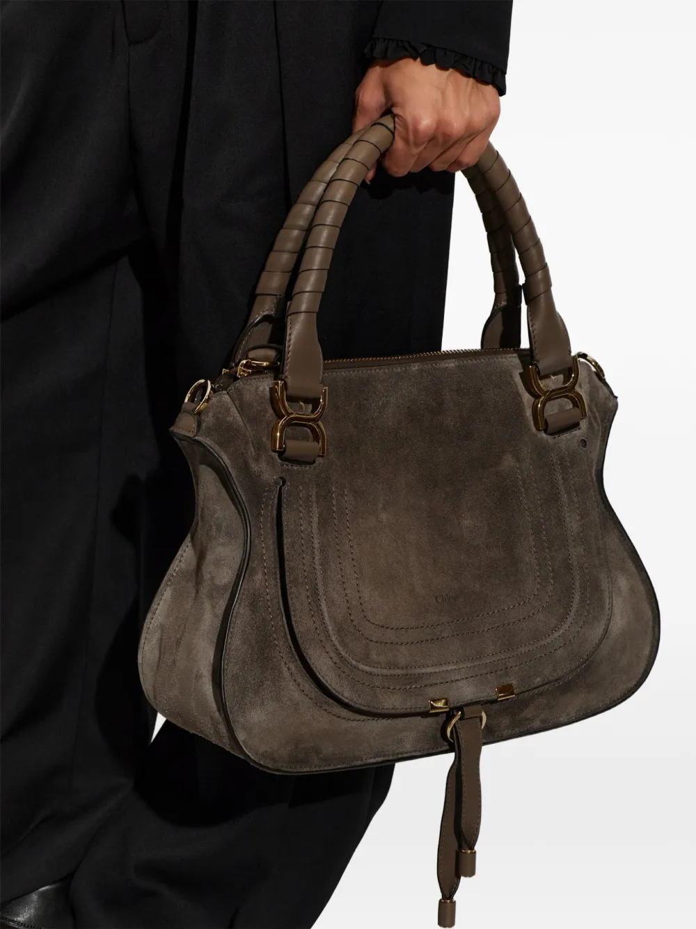 Chloé Marcie M suède shopper Grijs