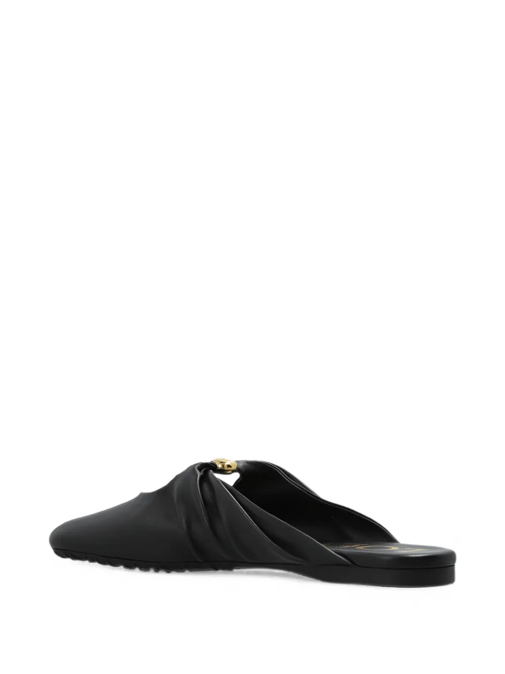 LOEWE Pebble leather flat mules Zwart