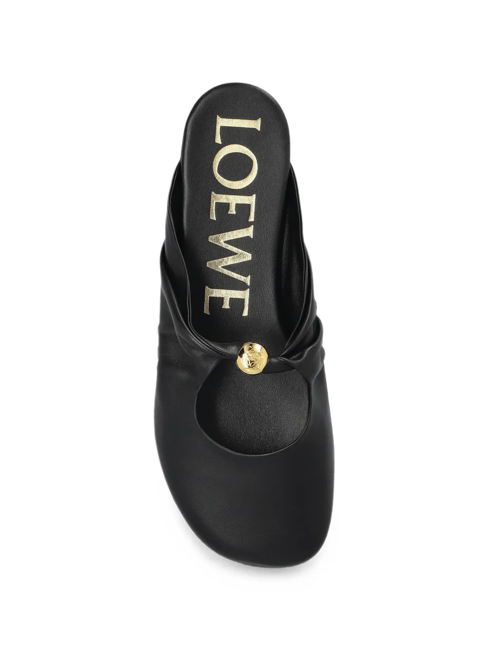 LOEWE Pebble leather flat mules Zwart