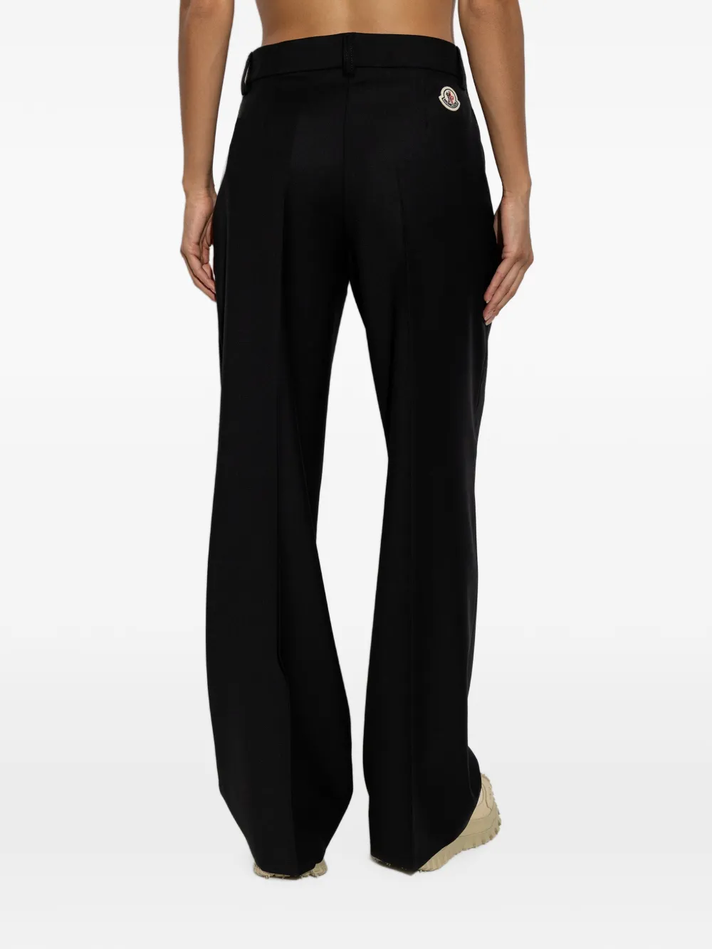 Moncler Straight broek met logopatch Zwart