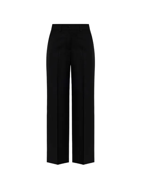 Moncler Logo-patch Straight-leg Trousers in Black