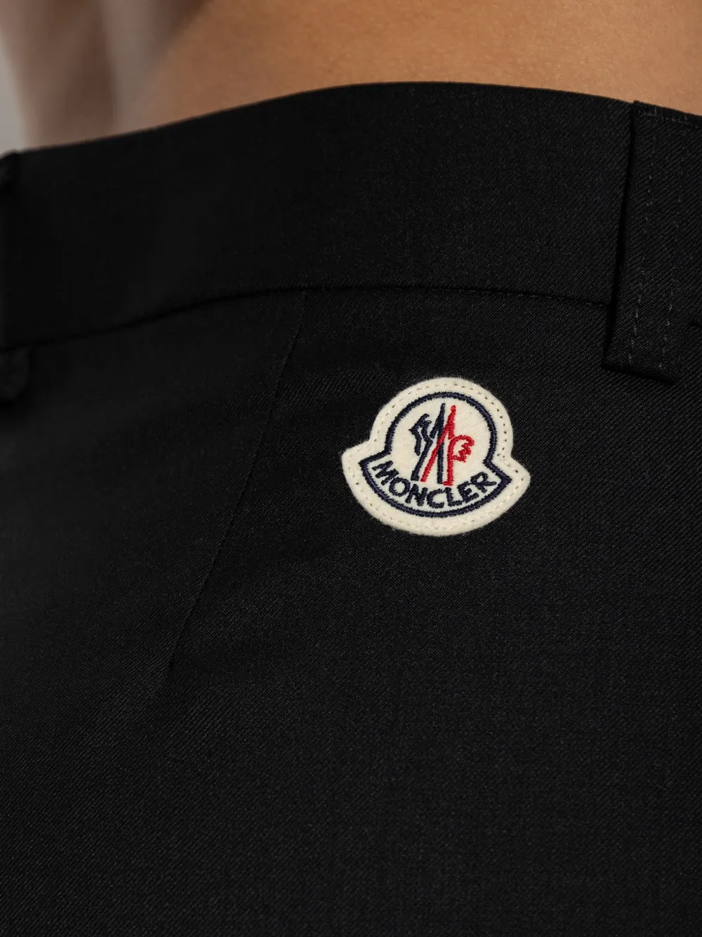 Moncler Straight broek met logopatch Zwart