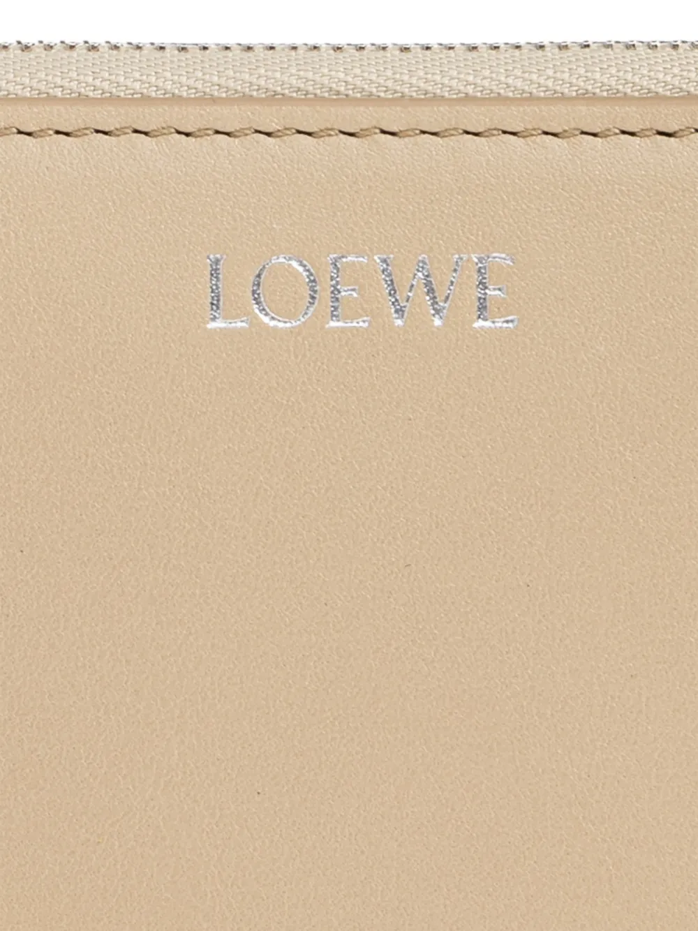 LOEWE Knot leren portemonnee met rits Beige