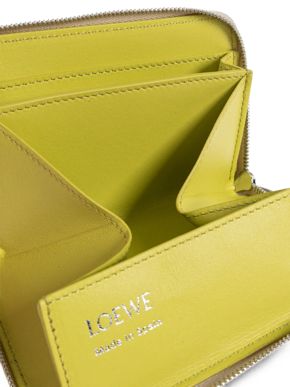 LOEWE Knot leren portemonnee met rits Beige