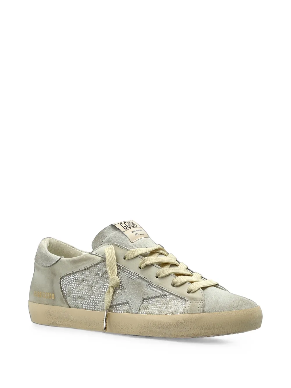 Golden Goose Super-Star crystal-embellished sneakers Beige