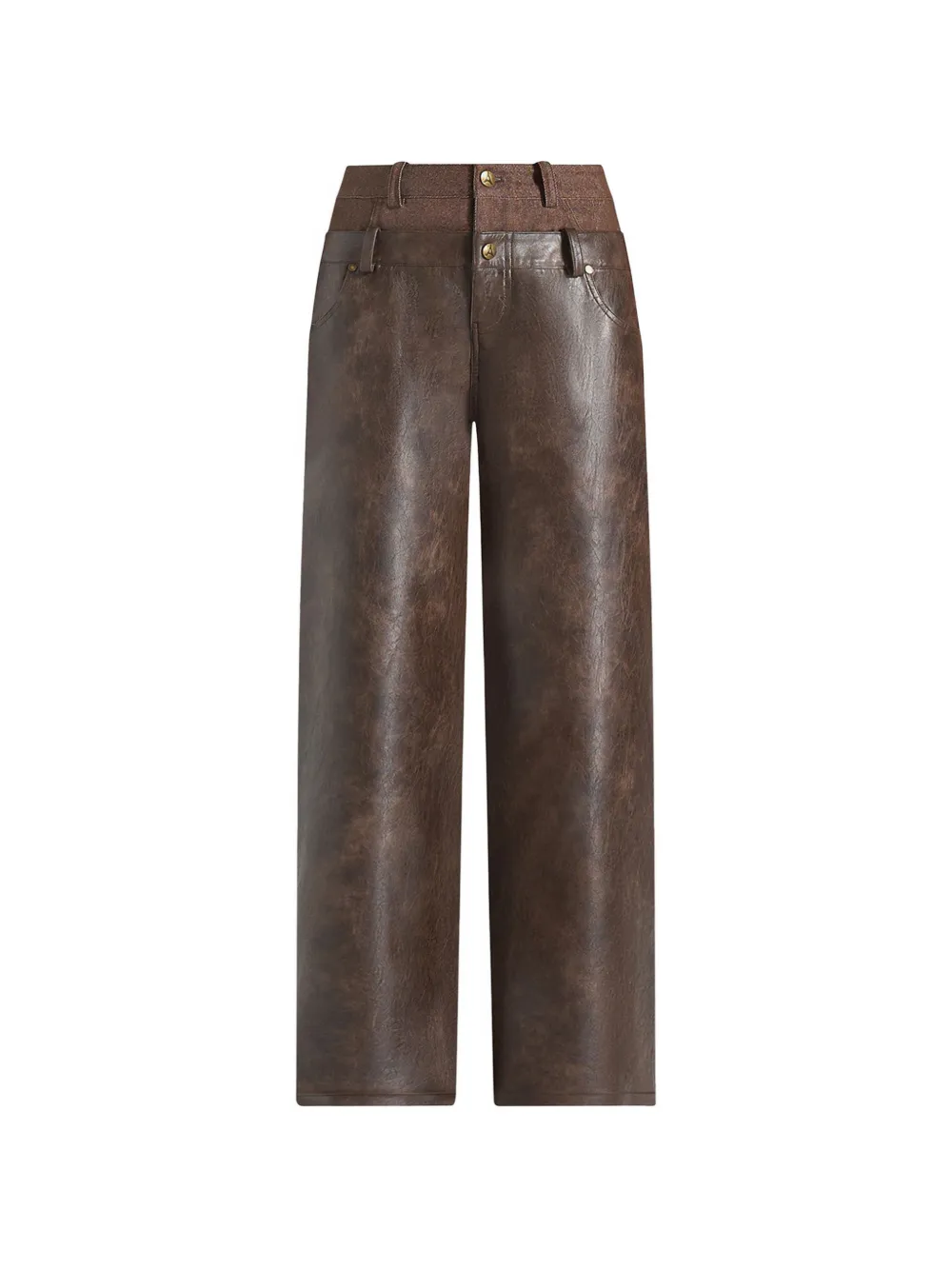 Manière De Voir Pantaloni in pelle con doppia vita - Marrone