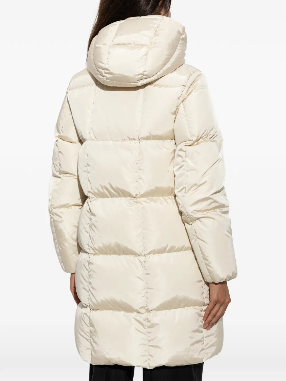 Moncler Litte Square gewatteerde jas met capuchon Beige