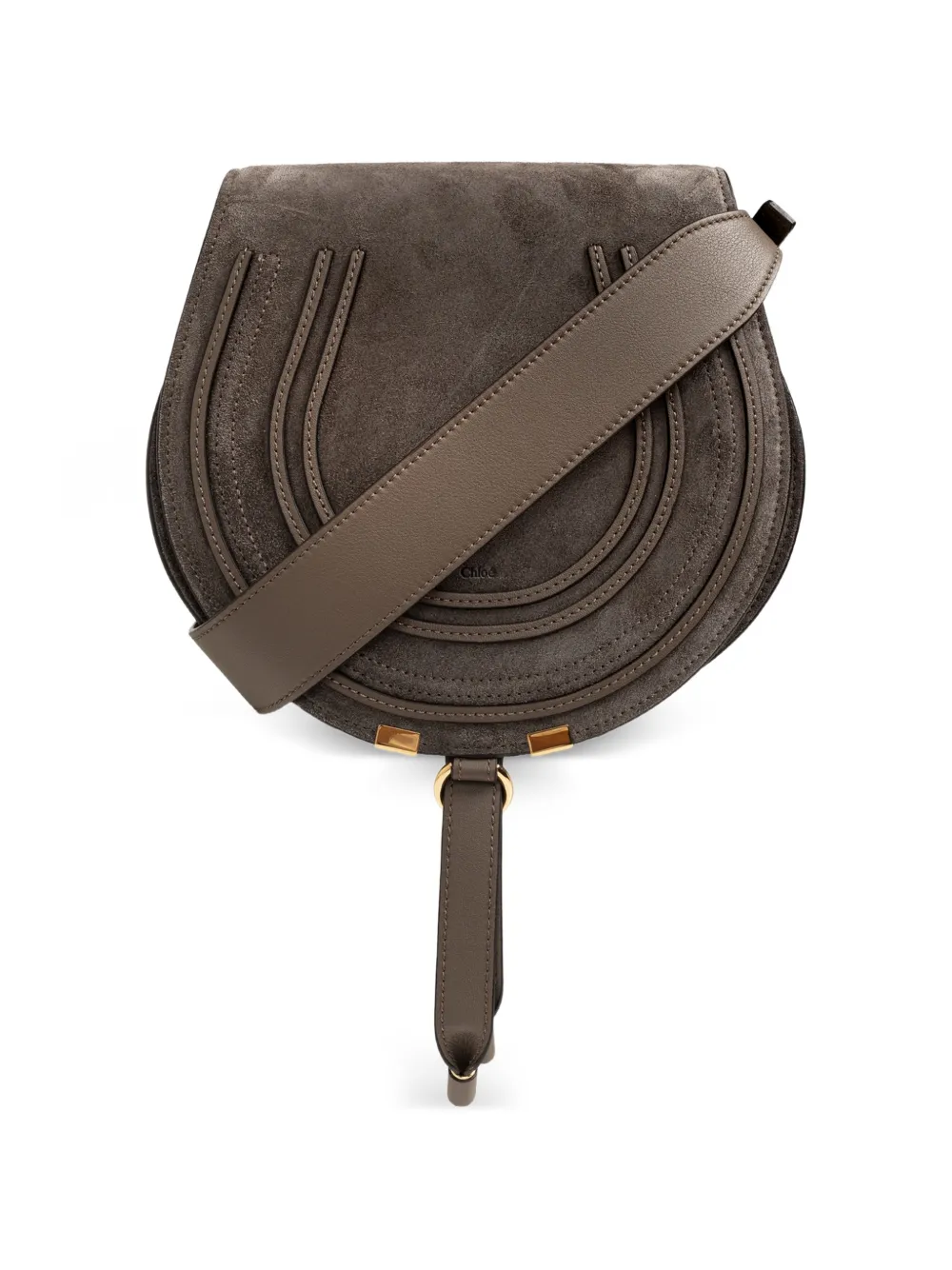 Chloé Marcie suede shoulder bag - Grigio
