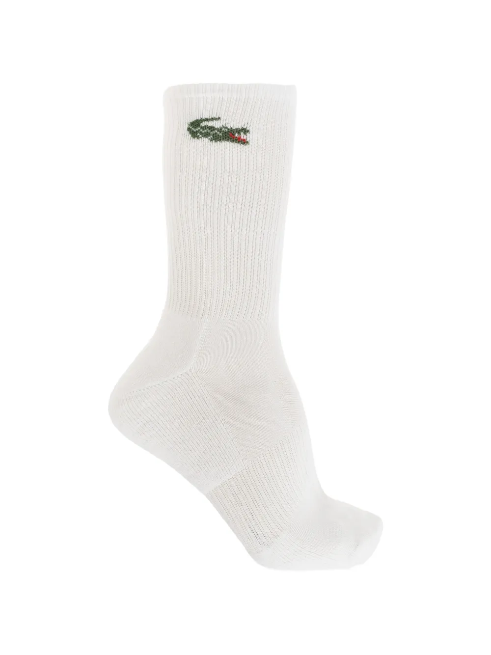 Lacoste Drie paar geribbelde sokken met geborduurd logo Wit