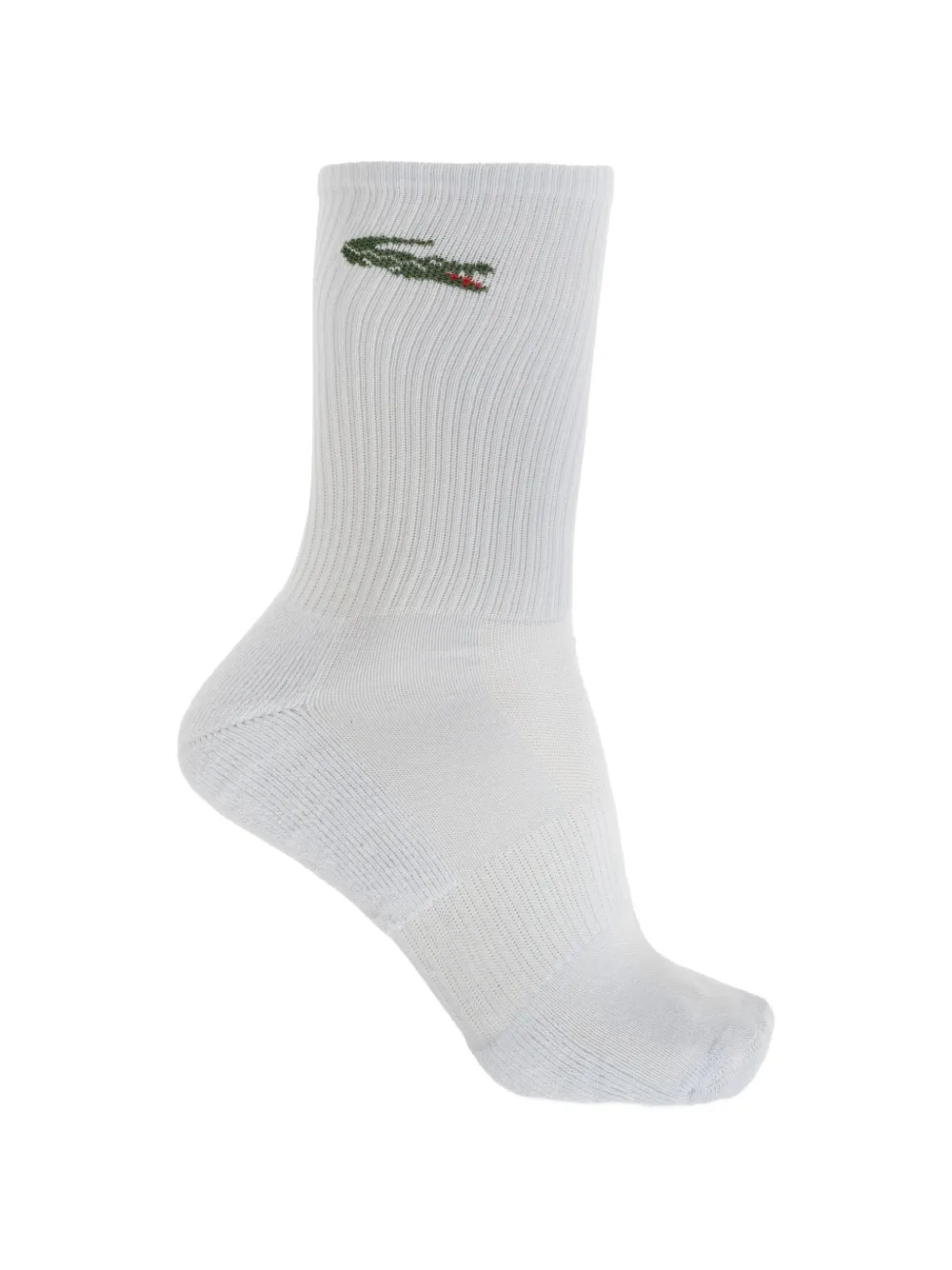 Lacoste Drie paar geribbelde sokken met geborduurd logo Wit