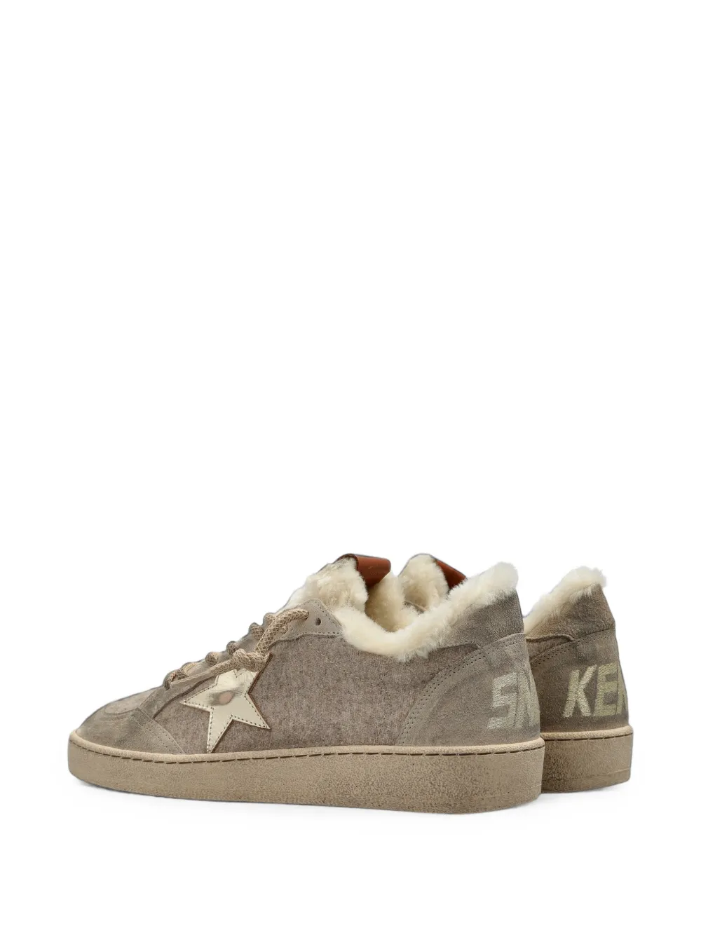 Golden Goose Ball Star shearling-lined sneakers Grijs