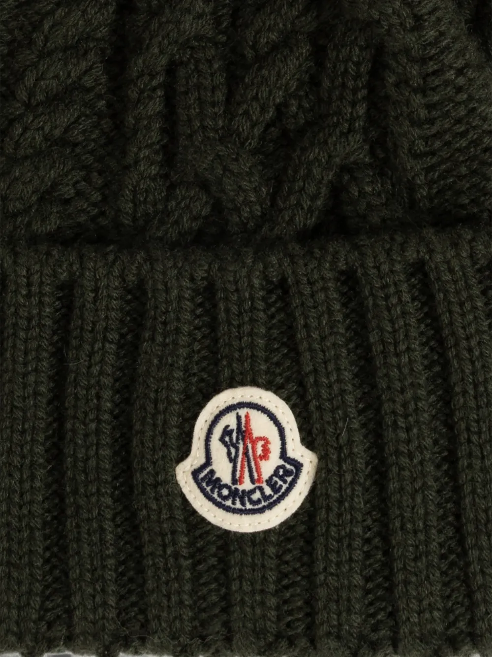 Moncler Muts van wol- en kasjmierblend met pompon Groen
