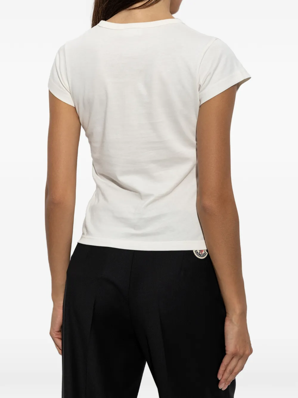 Moncler T-shirt met logoprint Beige