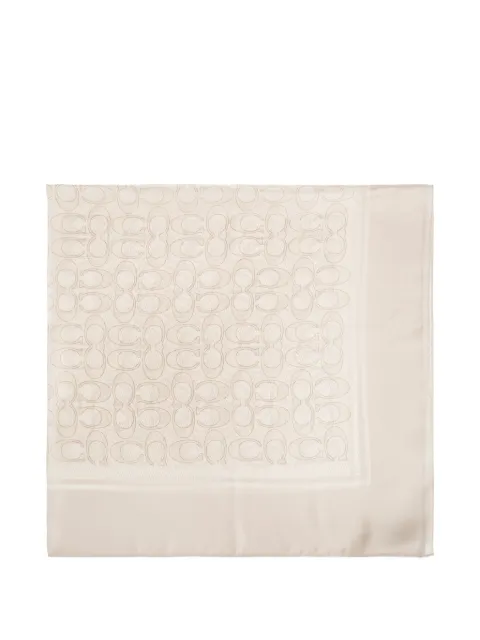 Coach monogram-print silk scarf