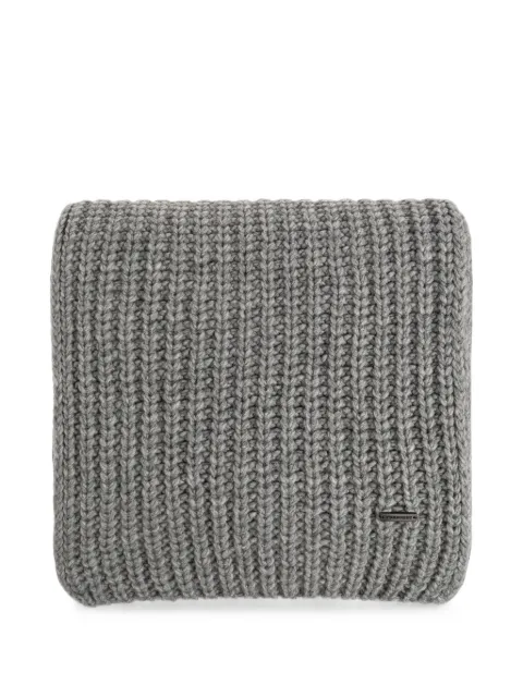 DSQUARED2 ribbed logo-plaque scarf