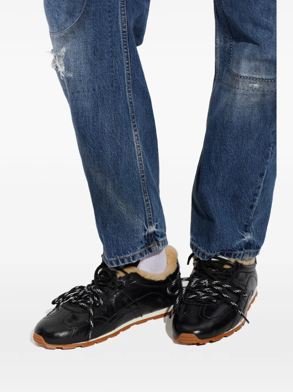 DSQUARED2 DC-642 leather sneakers Zwart