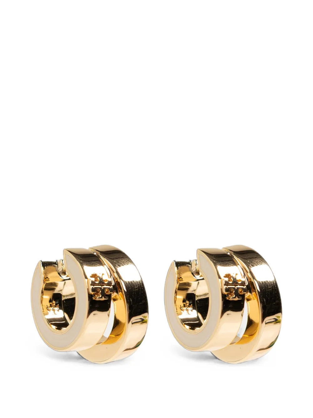 Tory Burch Icon enamel double hoop earrings - Oro