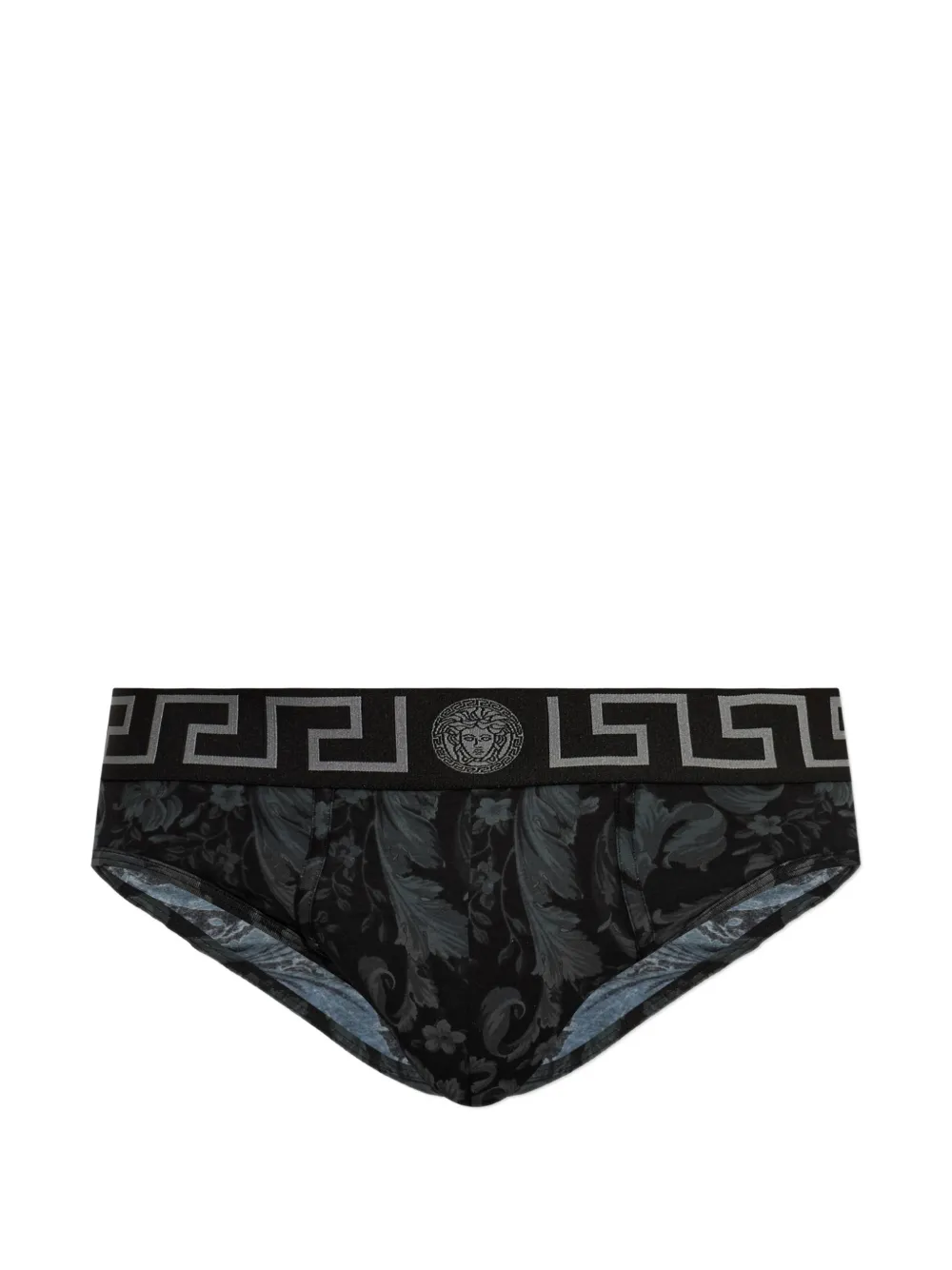 Versace Greca slip met Barocco-print Zwart