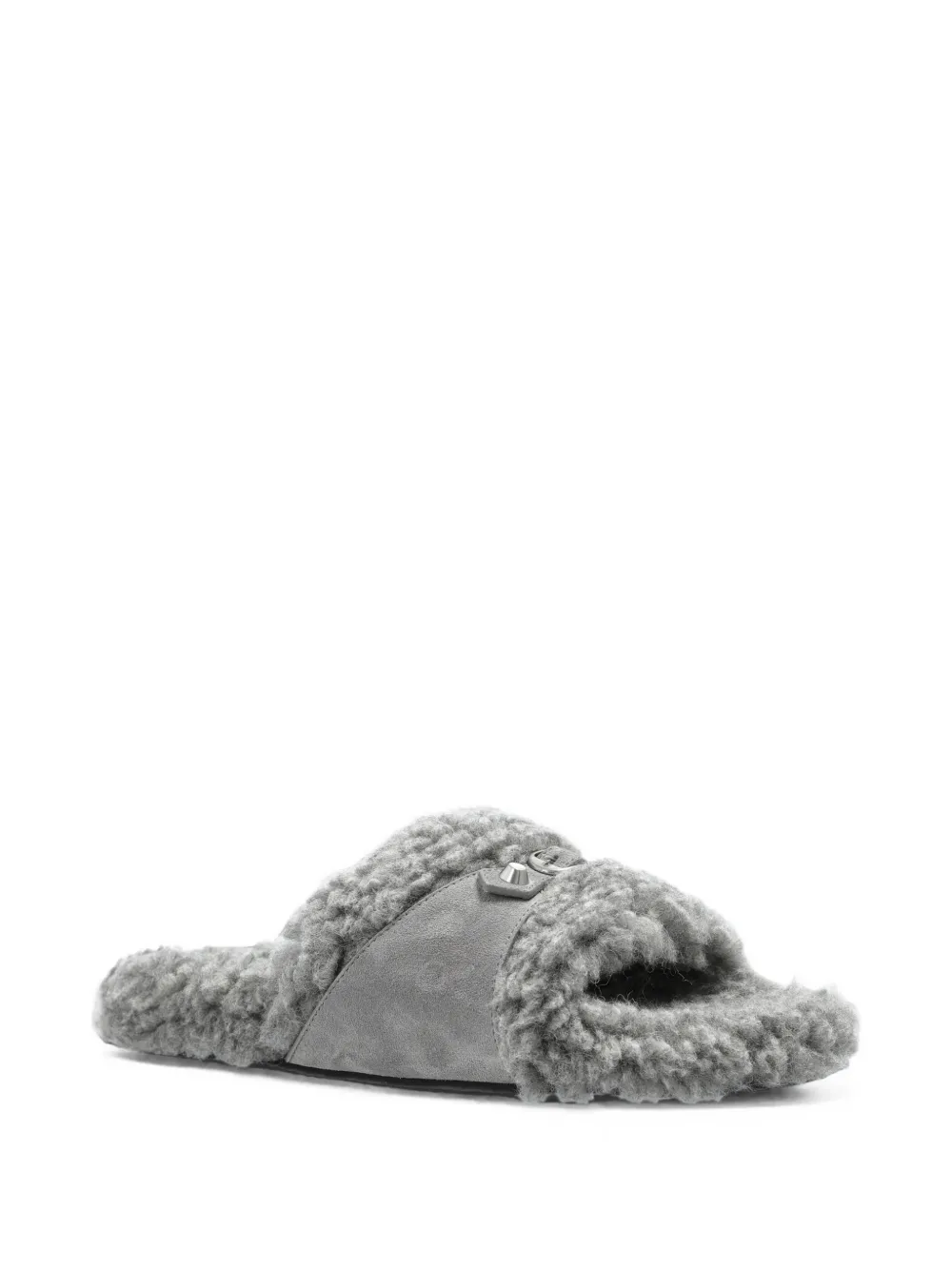 Balenciaga Furry buckled slides Grijs