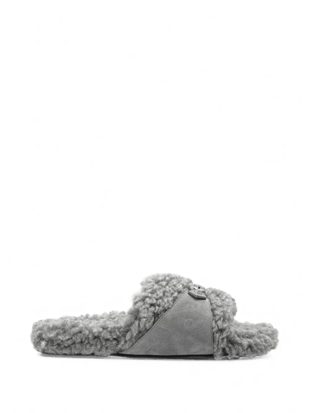 Balenciaga Furry buckled slides Grijs