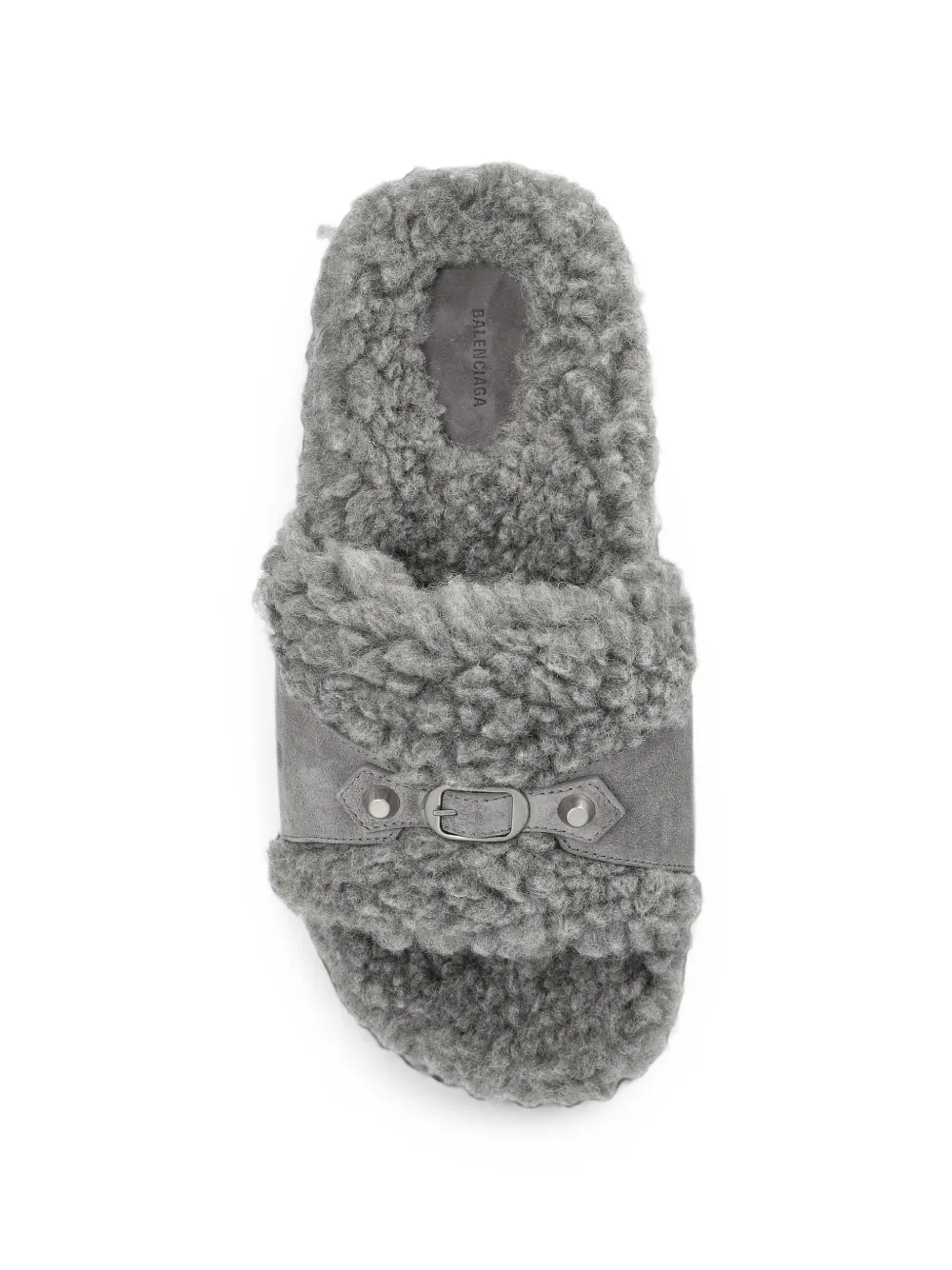 Balenciaga Furry buckled slides Grijs